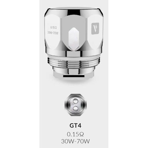 [6943498600168] Coil - GT4 Core 0,15 Ohm (30-60W) - Vaporesso (pack de 3)