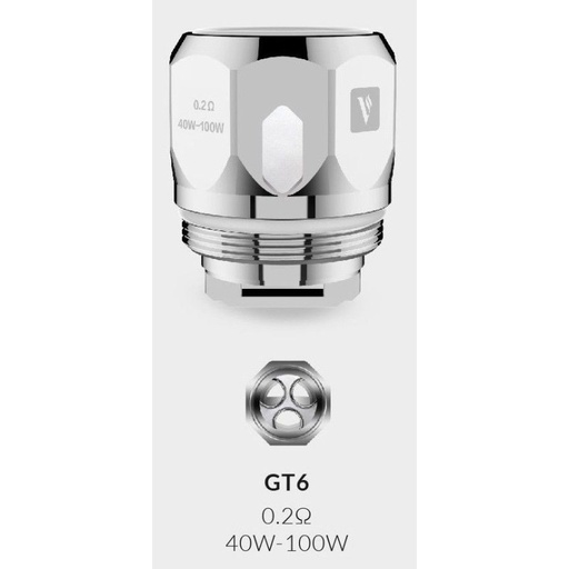 [6943498600366] Coil - GT6 Core 0.2 Ohm (40-100W) - Vaporesso (pack de 3)